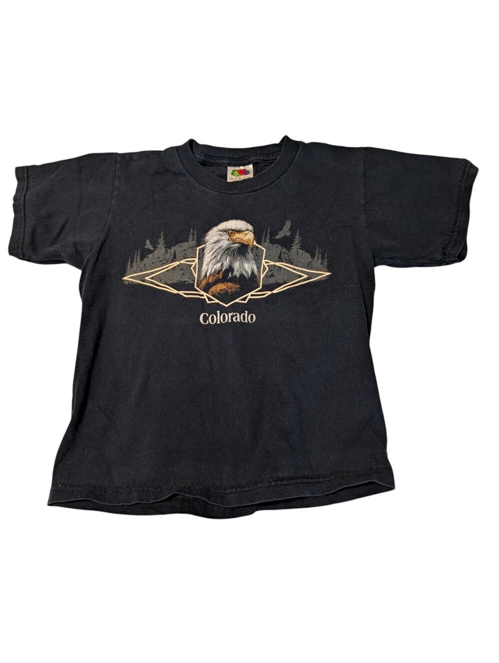 90s Y2K Vintage Youth Black‎ American Eagle Colorado Souvenir Tshirts 6/8
